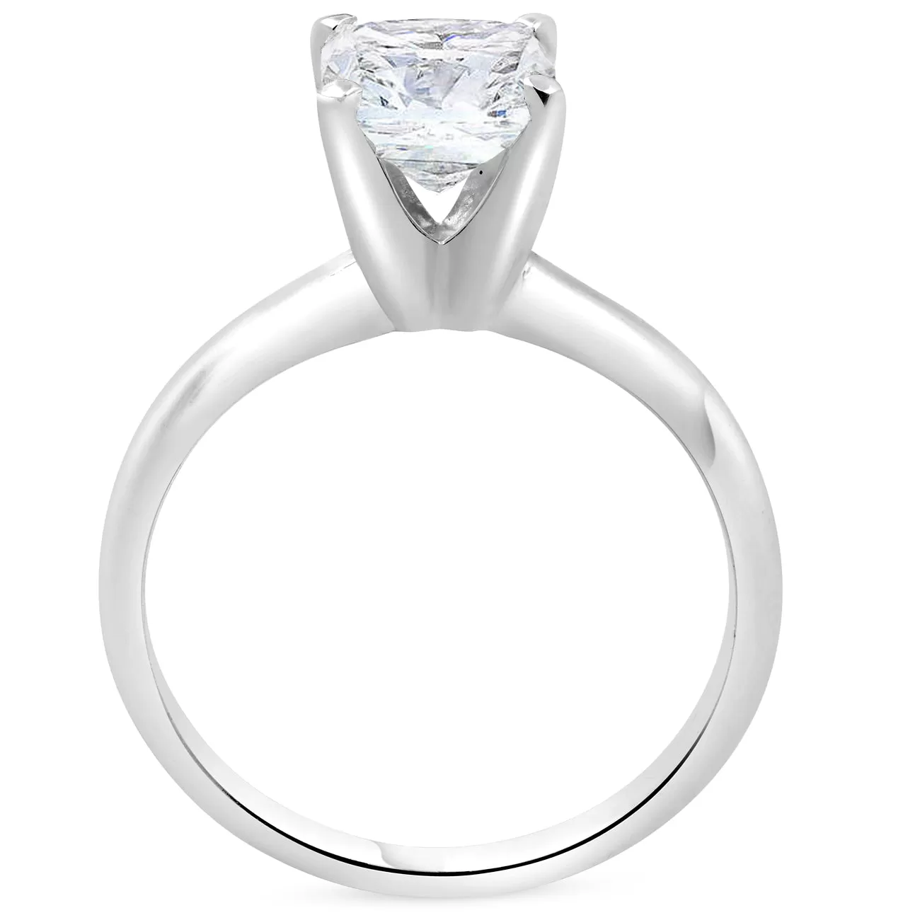 1 1/2ct Cushion Diamond Solitaire 4-Prong Engagement Ring 14k White Gold