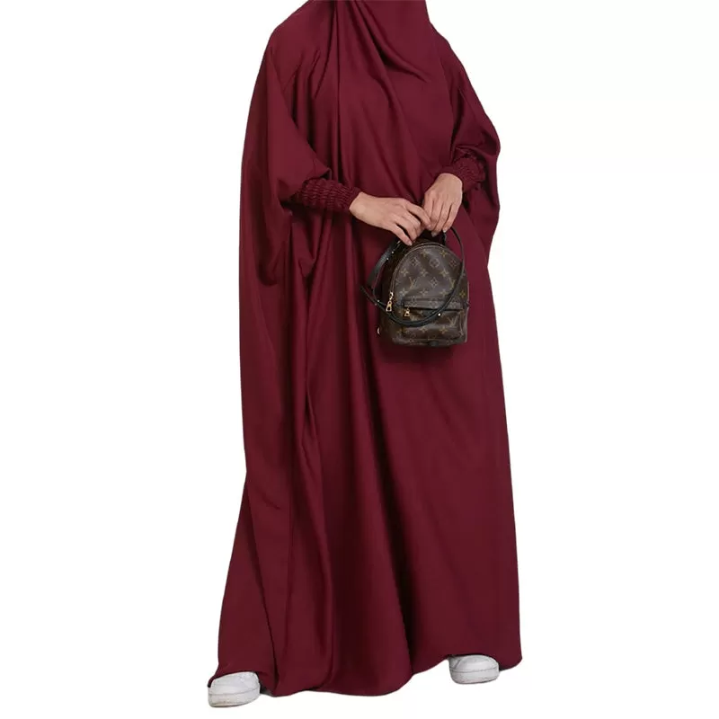 10 Colors Option Muslim Women Overhead Robe Jilbab Prayer Dress