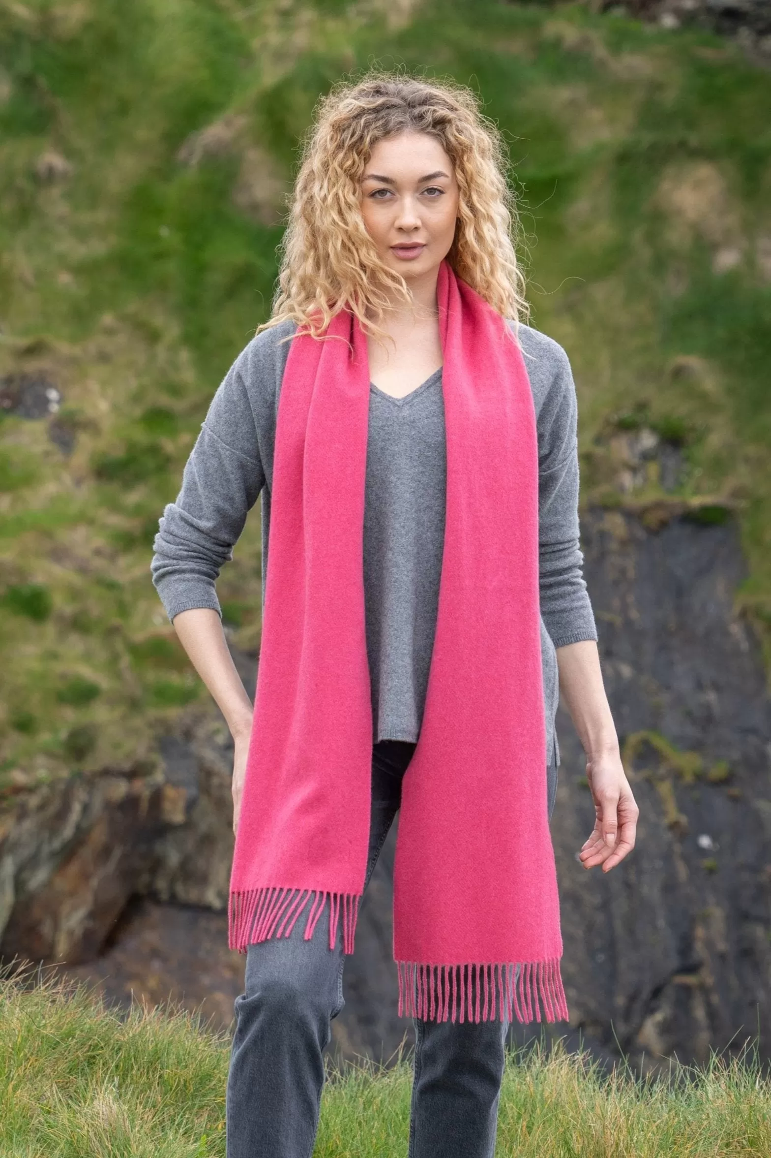 100% Cashmere Scarf | Pink