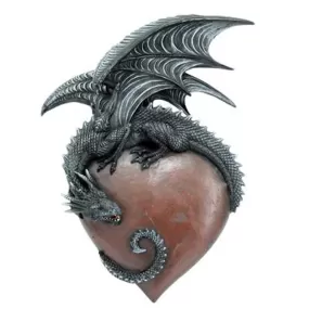 12.25" Dragon on Heart Statue