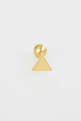 14k Gold Triangle Pendant Barbell Ear Stud Piercing