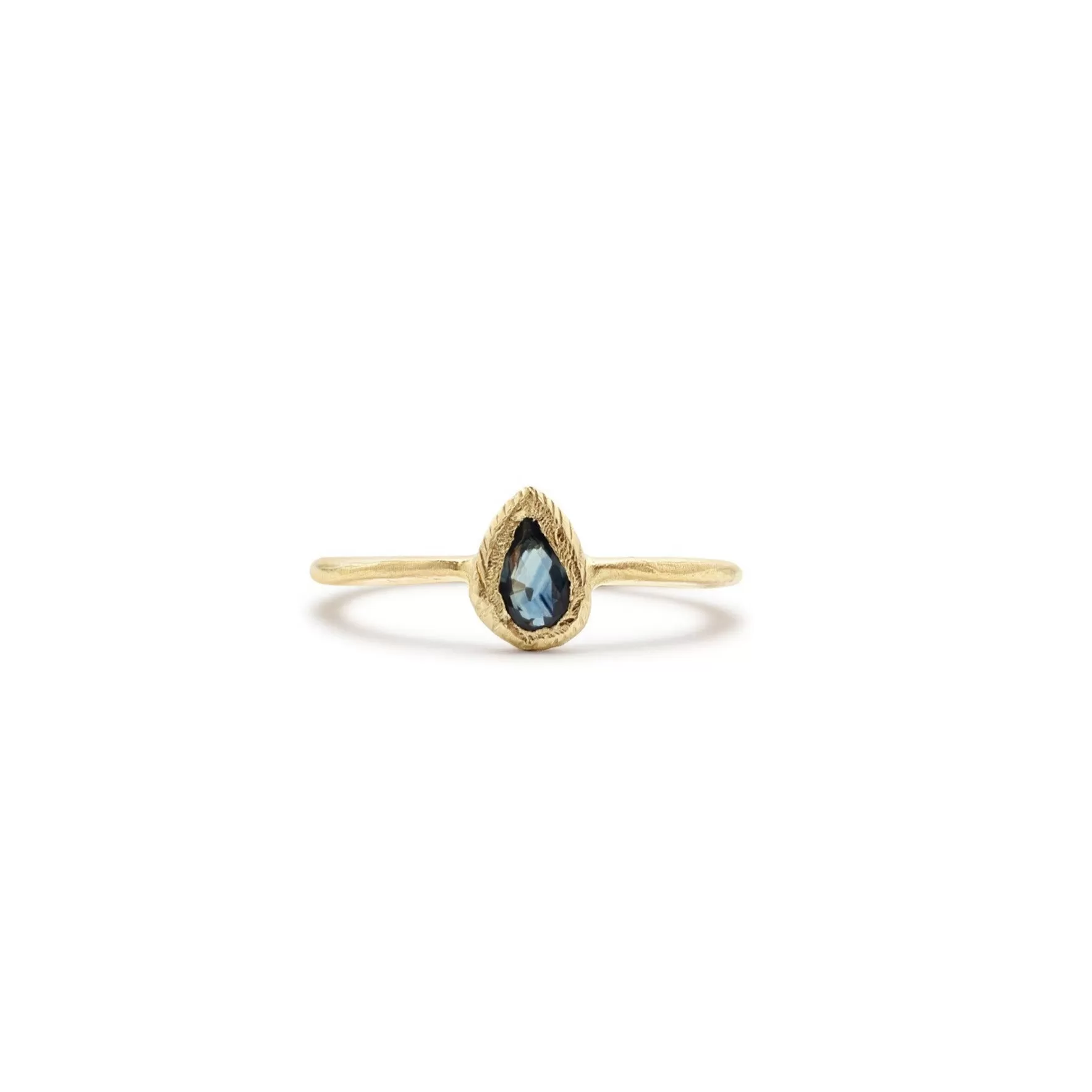 18K Teardrop Ring in Blue Sapphire