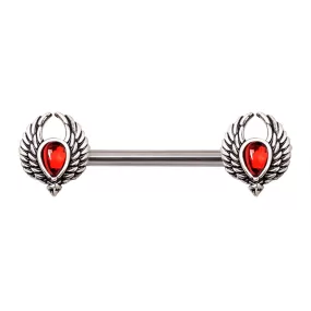 316L Stainless Steel Winged Blood Drop Nipple Bar