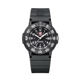 43MM LUMINOX ORIGINAL NAVY SEAL QUARTZ WATCH WITH BLACK AND WHITE DIAL