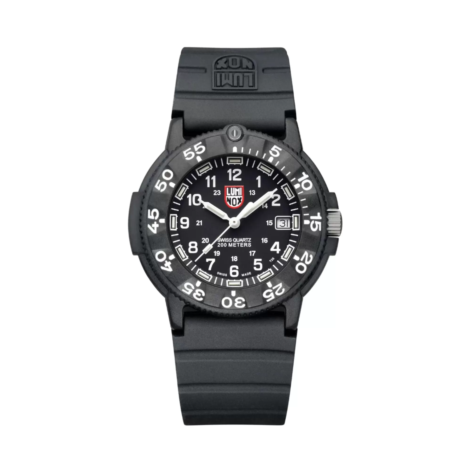 43MM LUMINOX ORIGINAL NAVY SEAL QUARTZ WATCH WITH BLACK AND WHITE DIAL