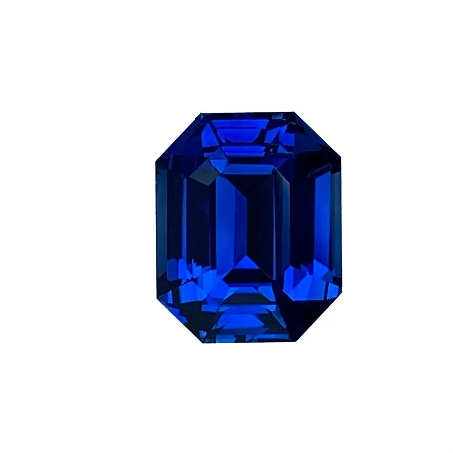 6 CARAT NATURAL SAPPHIRE VIVID ROYAL BLUE EMERALD CUT LOOSE GEMSTONE GRS CERTIFIED 6 CT CEYLON SAPPHIRE  BY MIKE NEKTA NYC