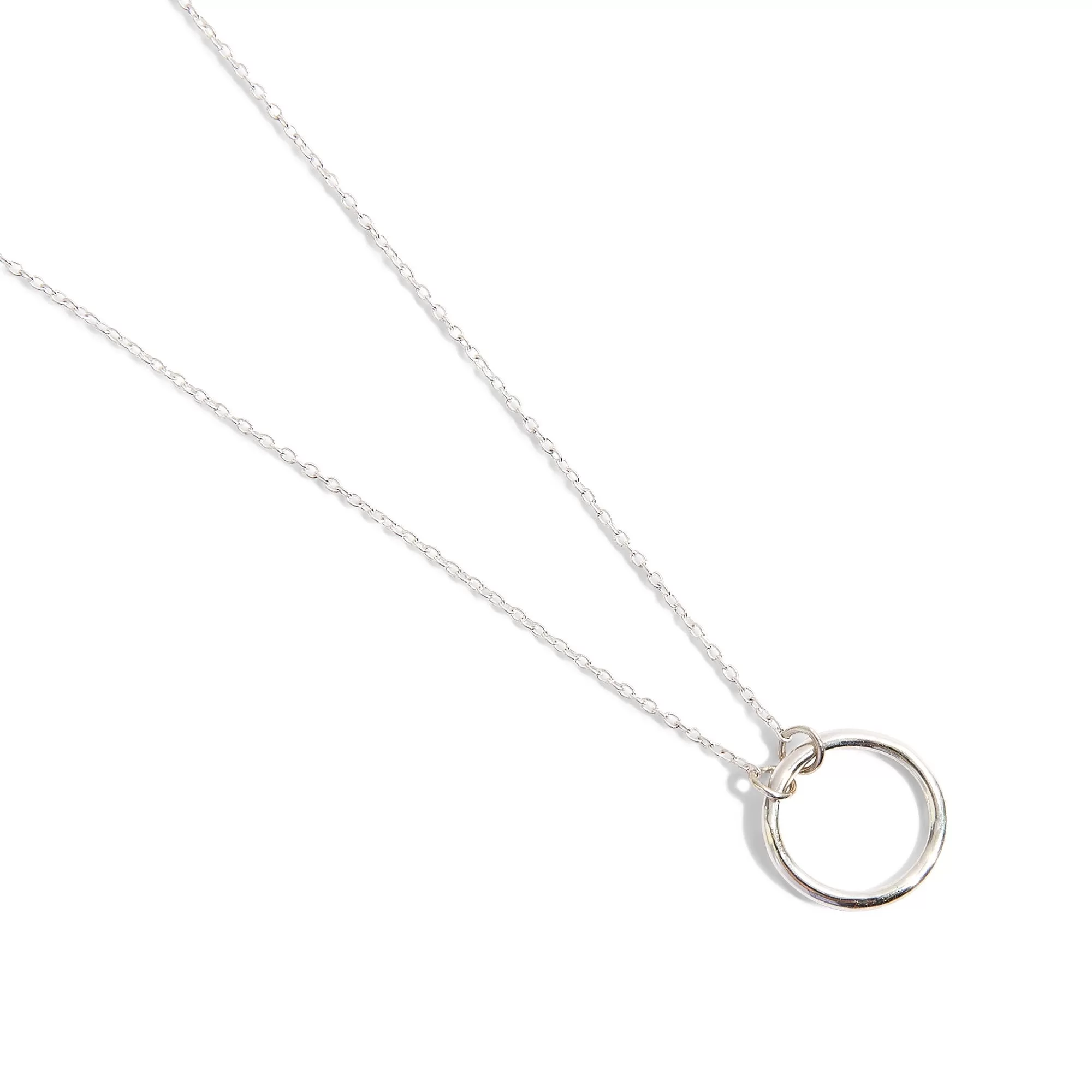 925 Pure Sterling Silver Perfect Circle Necklace For Women