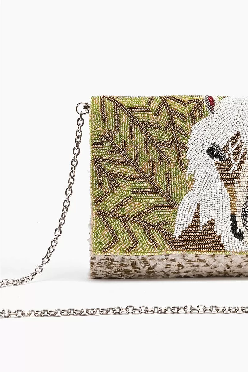 AB22-456 America & Beyond Angel Wing Horse Embellished Flap Clutch