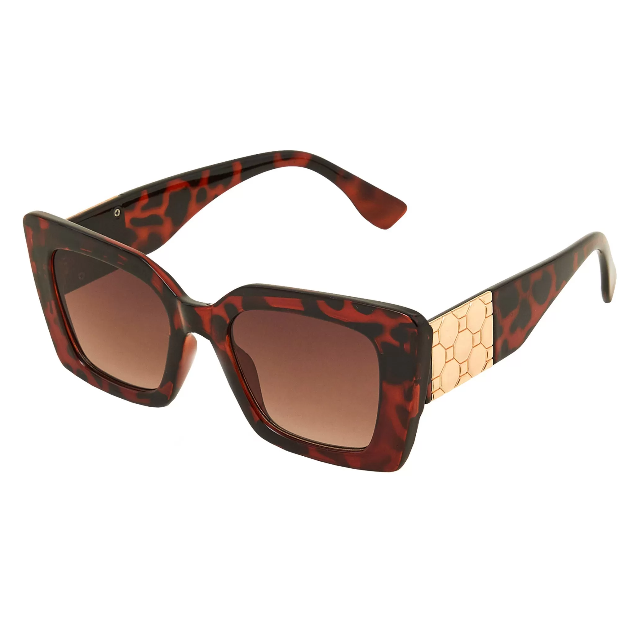 Accessorize London Women's Cateye Hexagon Tortoiseshell Sunglasses