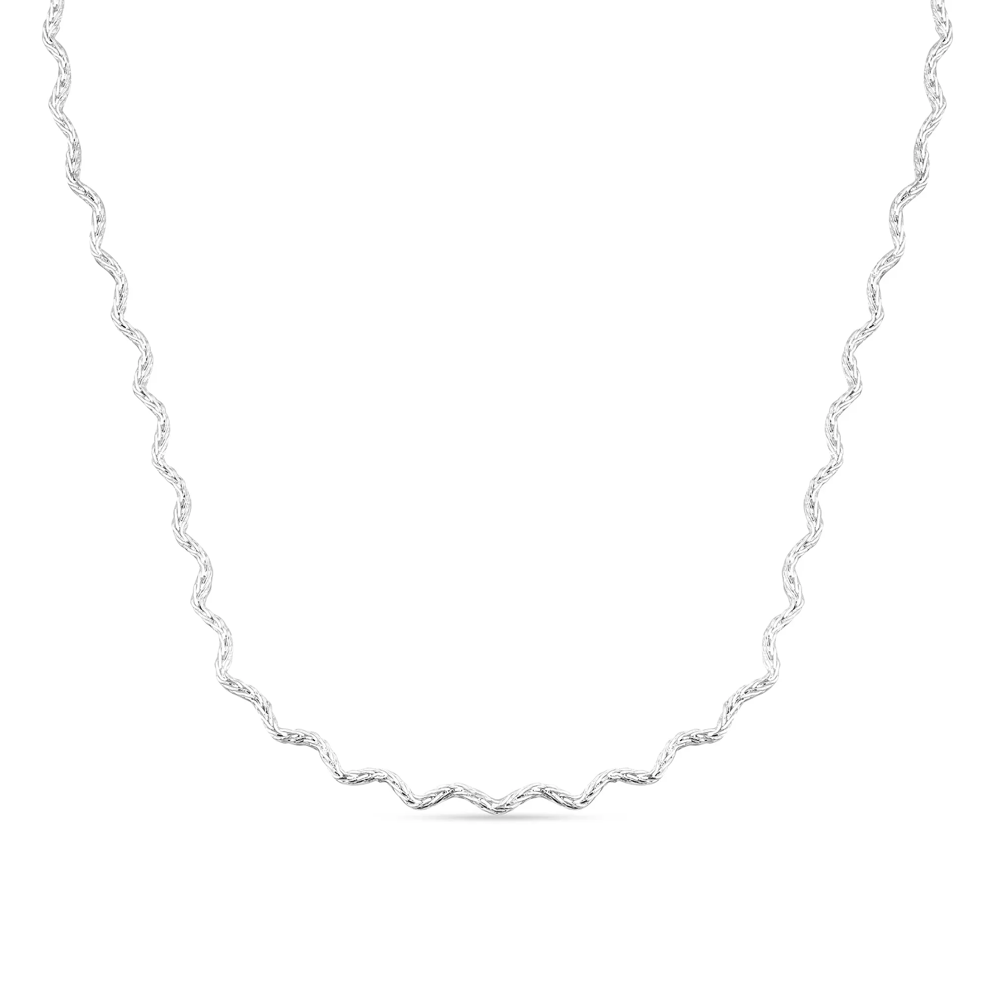 Accessorize London Women's Sterling Silver-Plate Wiggle Chain  Necklace