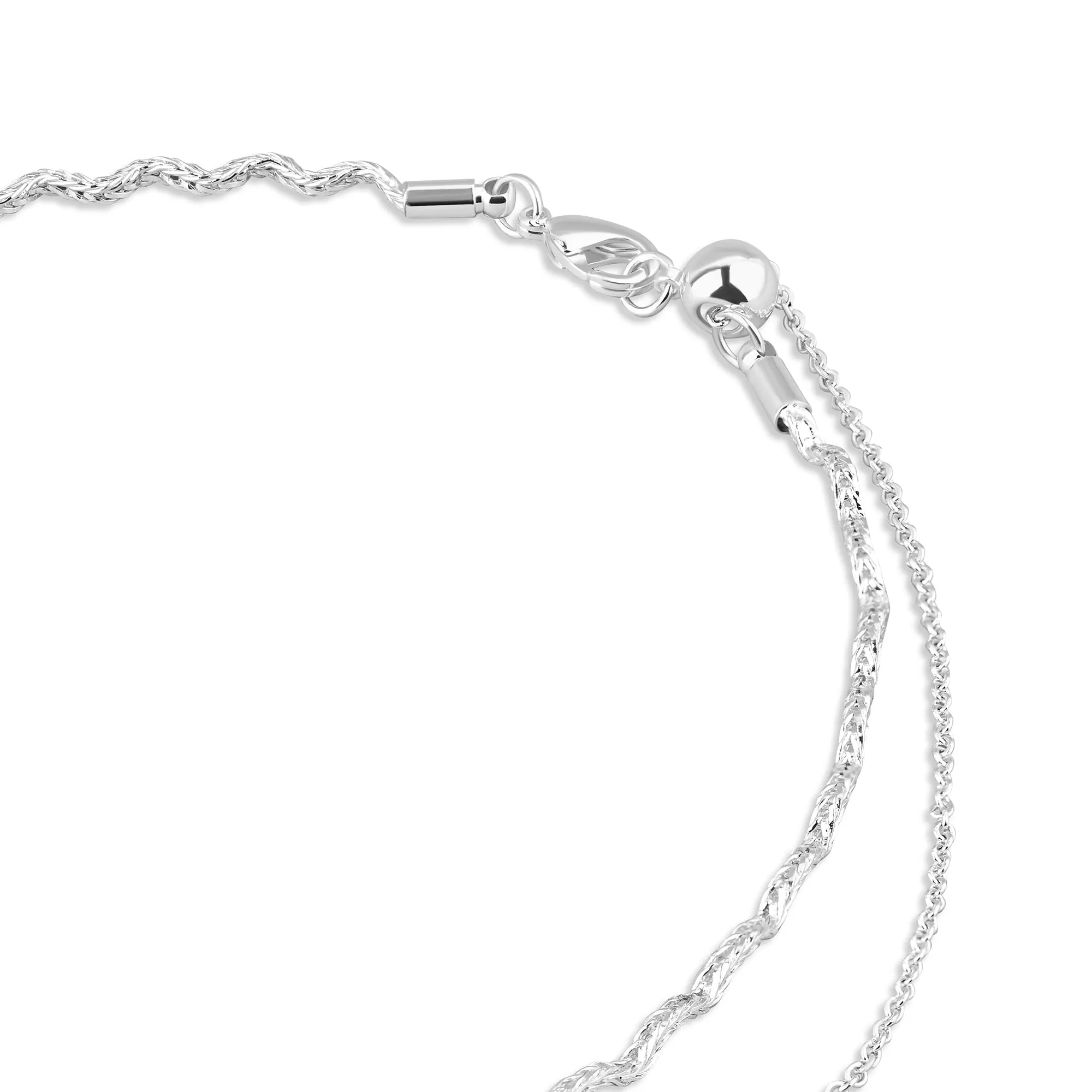 Accessorize London Women's Sterling Silver-Plate Wiggle Chain  Necklace