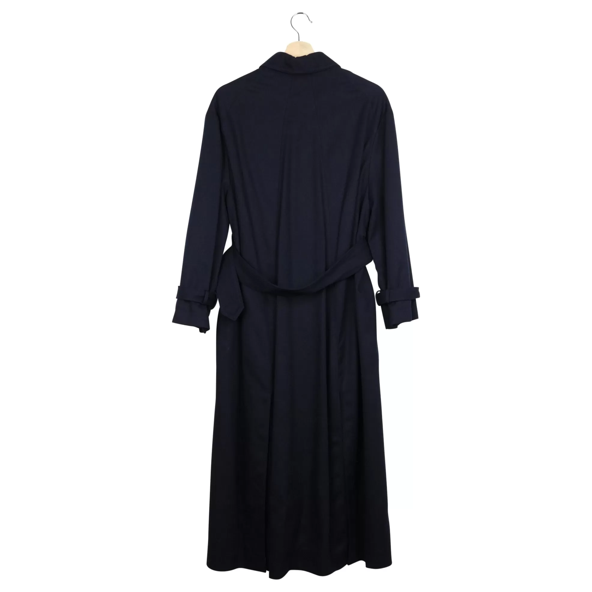 ACNE Studios Navy Blue Press Stud Belted Long Trench Coat - 36