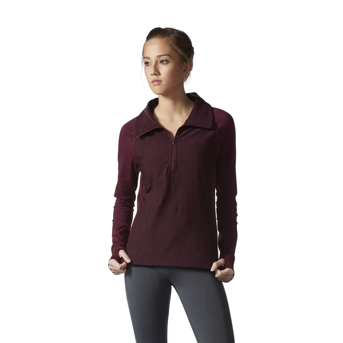 adidas Women's Maroon Performance Baseline Jacket