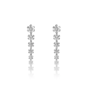 Alayah 2 Carat Combine Mix Shape Diamond Hanging Earrings in 14k White Gold