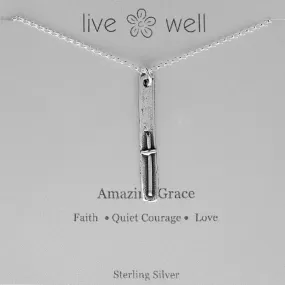 Amazing Grace Silver Cross Necklace