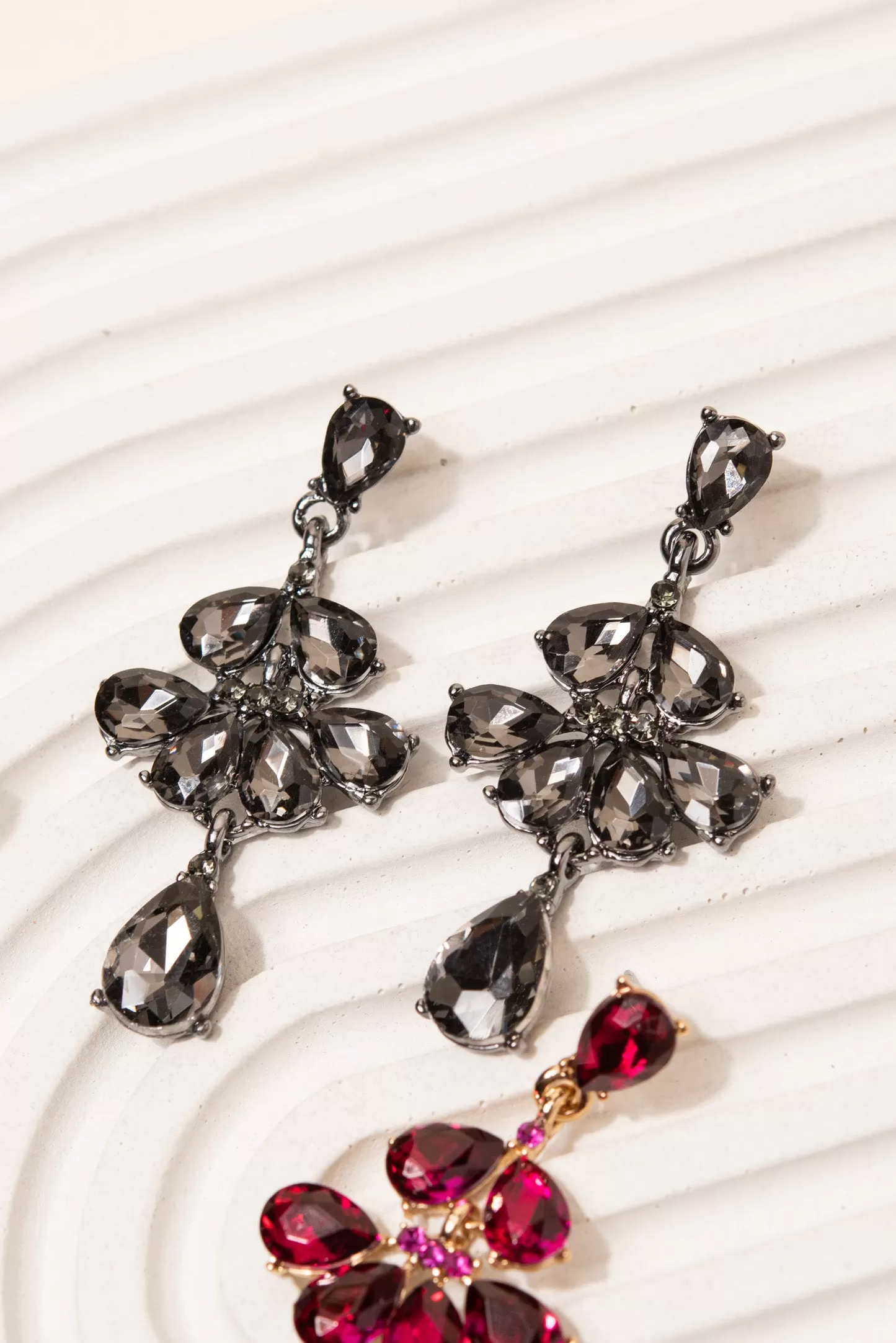 Anette Long Petal Chandelier Earrings