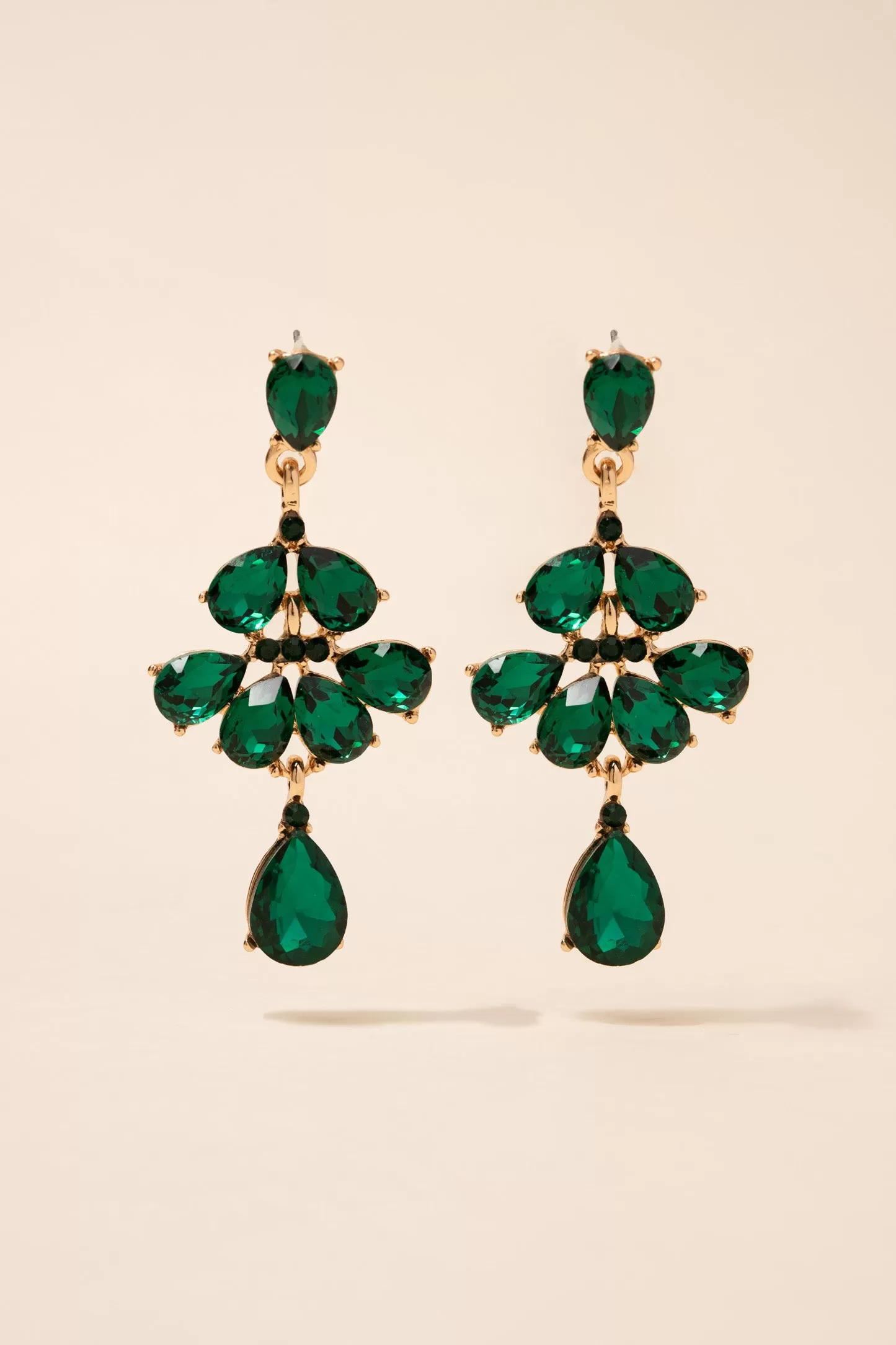 Anette Long Petal Chandelier Earrings