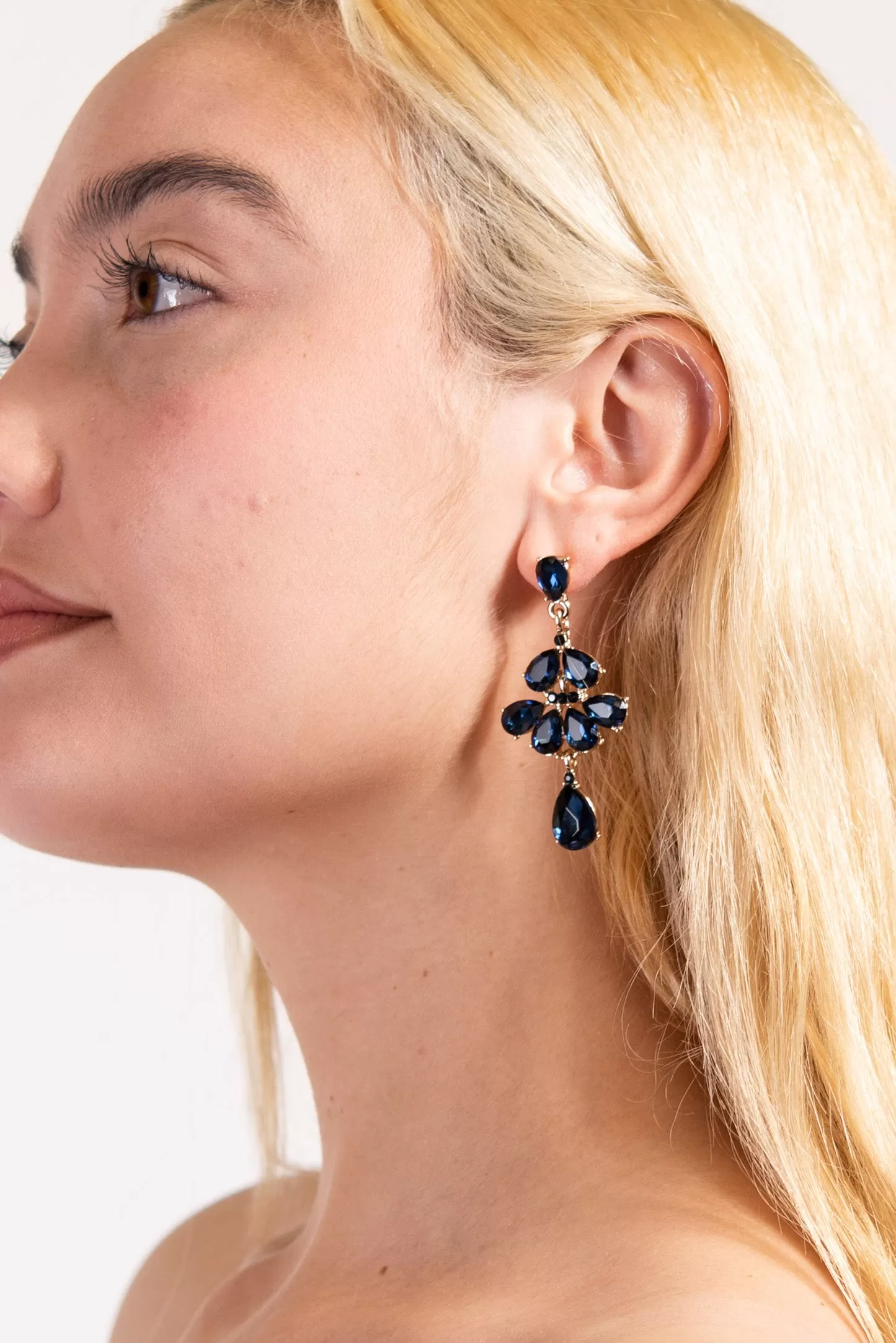 Anette Long Petal Chandelier Earrings