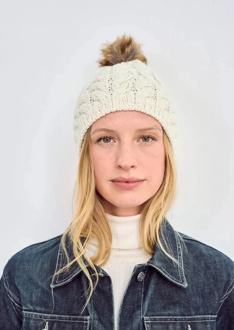 Aran Bobble Hat | Natural