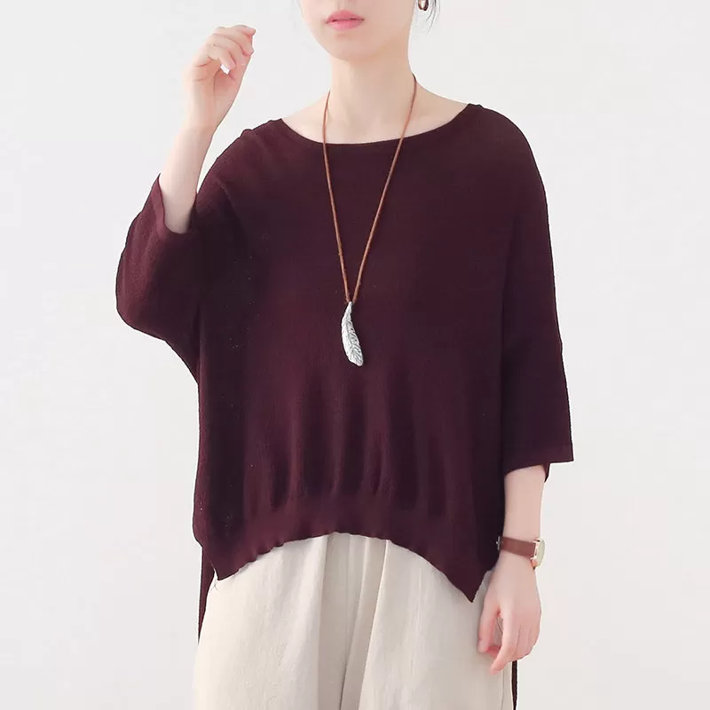 Autumn Loose Cotton Linen Knitted Sweater