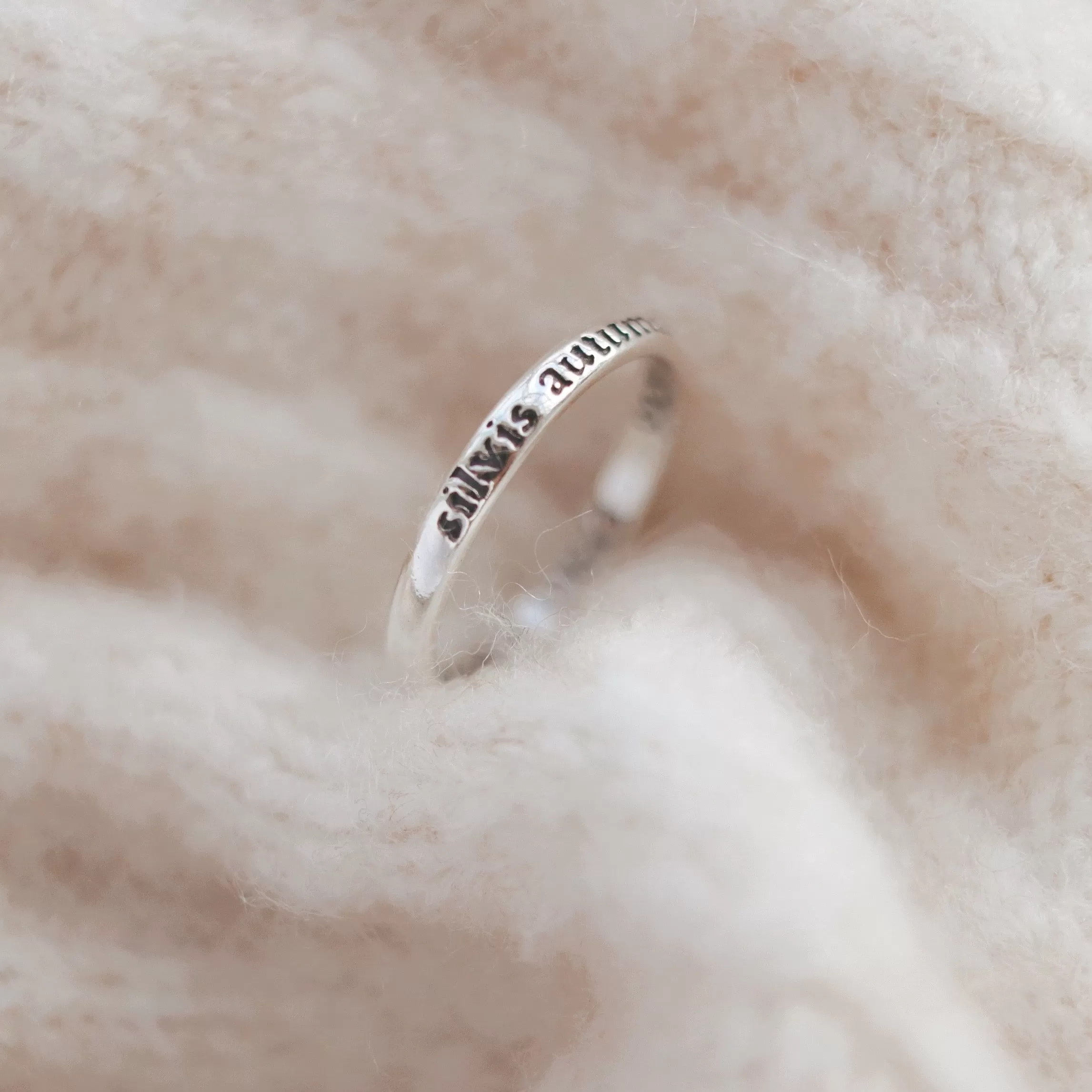 “Autumn Woodlands” Latin Text Ring