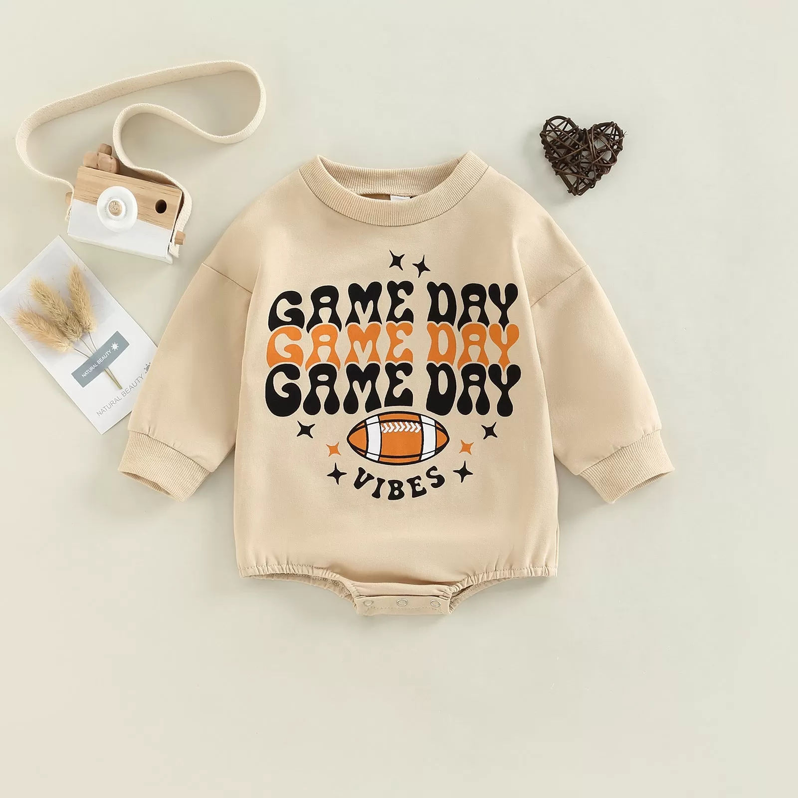 Baby Boys Solid Color Rugby Print Long-sleeved Pullover One-piece Crawl Suit