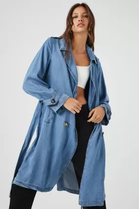 Belted Denim Trench Coat