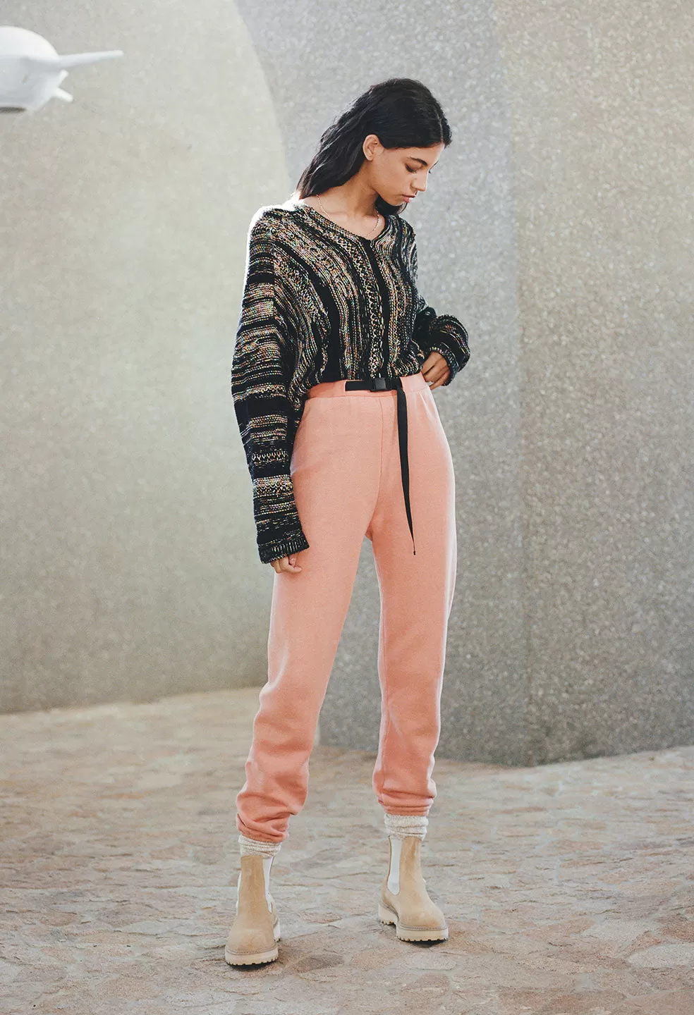 Belted Vintage Fleece Sweatpants / Poppy