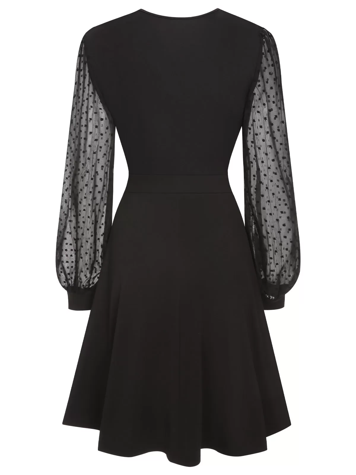 Black 1950s Solid Patchwork Dress