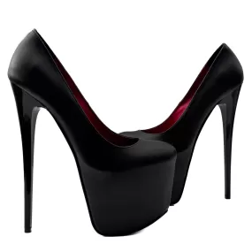 Black Matte Pencil High Heel Pumps