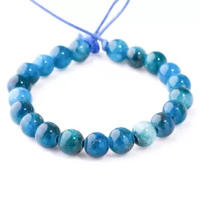 Blue Apatite 10mm Round A Grade - Large Hole Beads