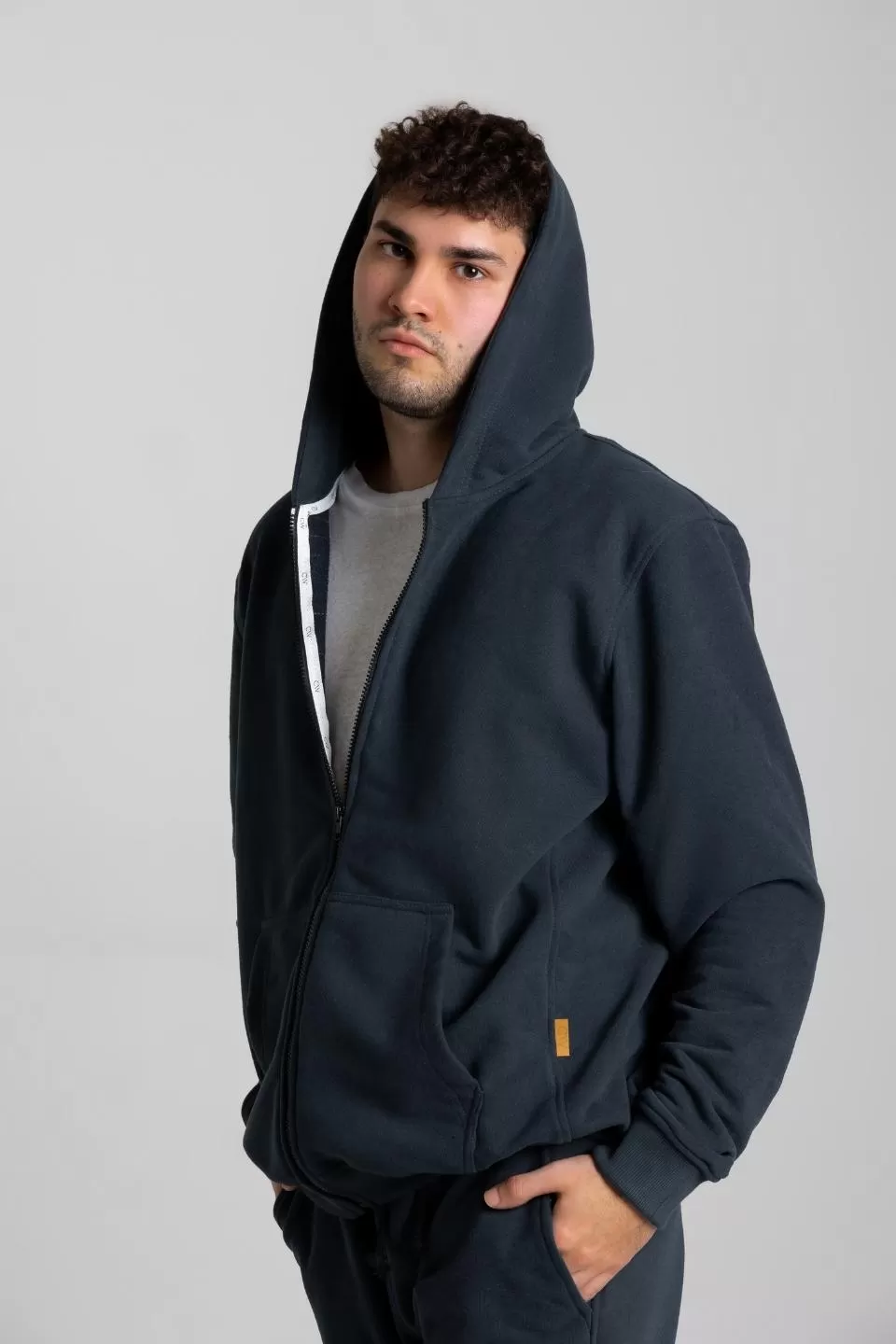 Bluza mska z kapturem hoodie FLY - granatowy