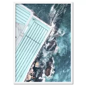 Bondi Icebergs Pool Aerial - Art Print by Beau Micheli