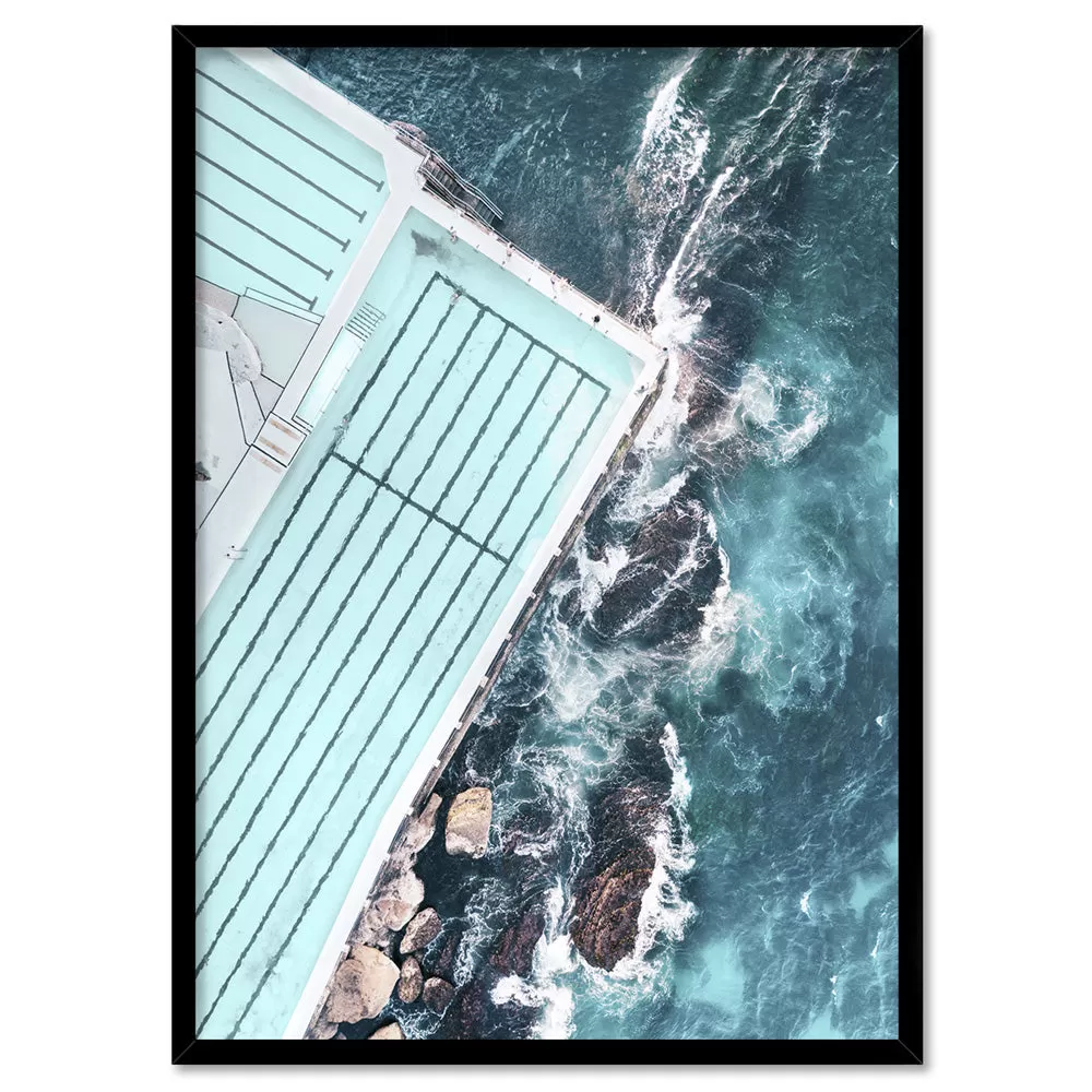 Bondi Icebergs Pool Aerial - Art Print by Beau Micheli