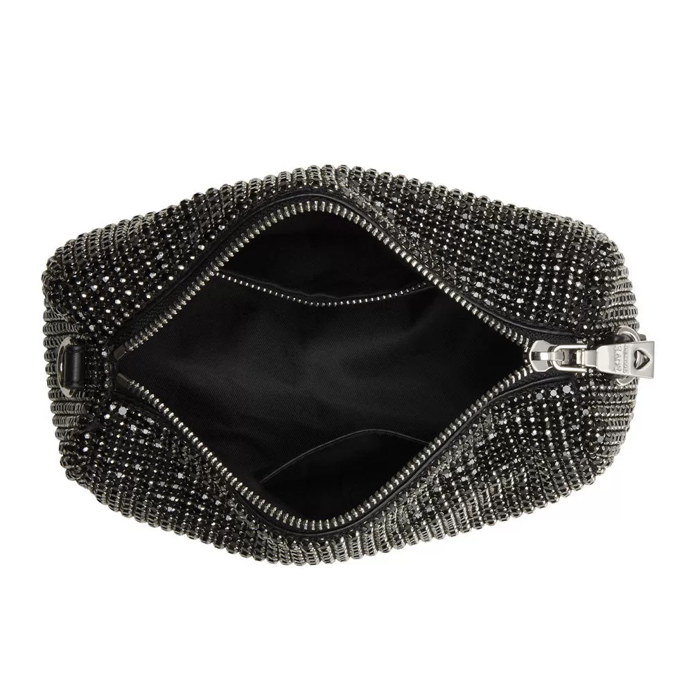 Borsa Donna a Spalla e Tracolla LOVE MOSCHINO linea Bling Bling Nera con Strass