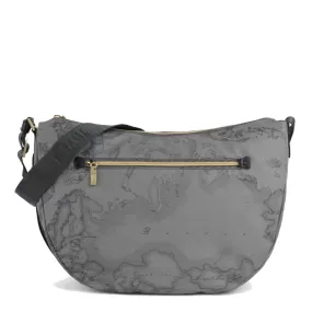 Borsa Donna Mezzaluna Grande 1A Classe Alviero Martini linea Soft Generation stampa Geo Dark Grigio GV77