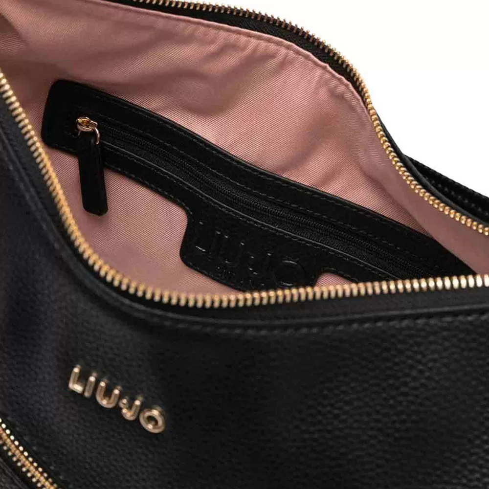 Borsa Donna Mezzaluna Grande LIU JO Effetto Bottalato colore Nero