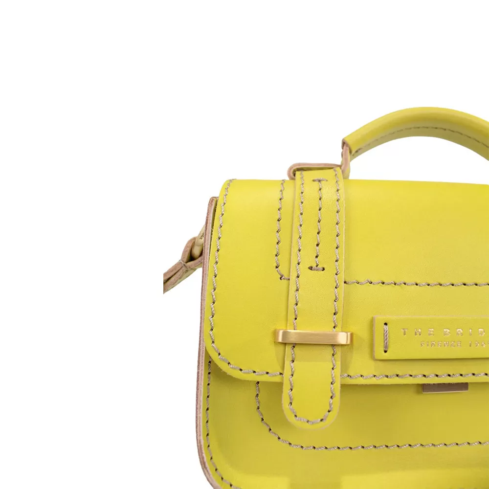 Borsa Donna Mini a Mano THE BRIDGE linea Ester in Pelle Giallo Lime