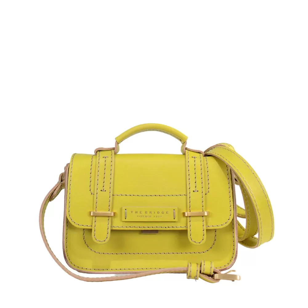 Borsa Donna Mini a Mano THE BRIDGE linea Ester in Pelle Giallo Lime