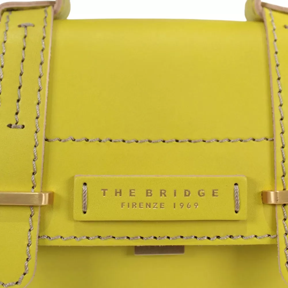 Borsa Donna Mini a Mano THE BRIDGE linea Ester in Pelle Giallo Lime