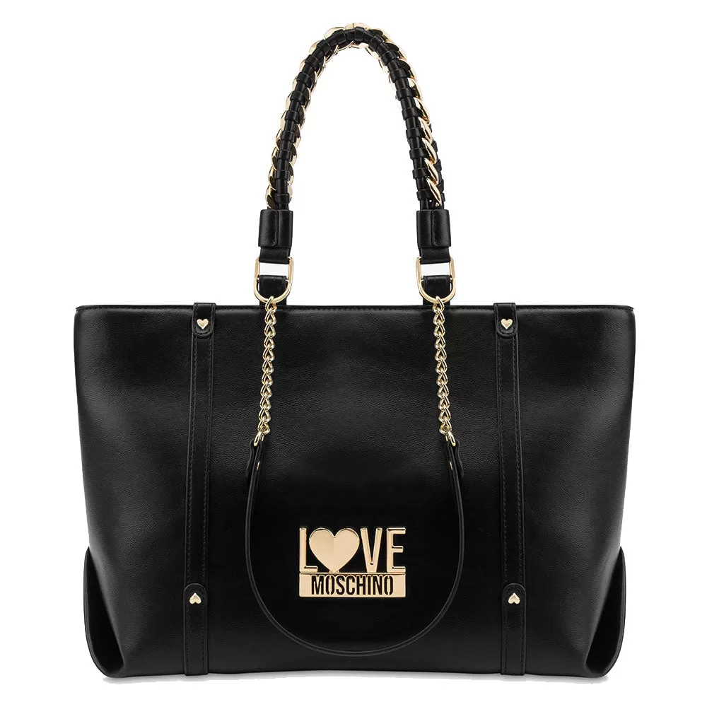 Borsa Donna Shopping a Mano e a Spalla LOVE MOSCHINO linea Wanderlust colore Nero