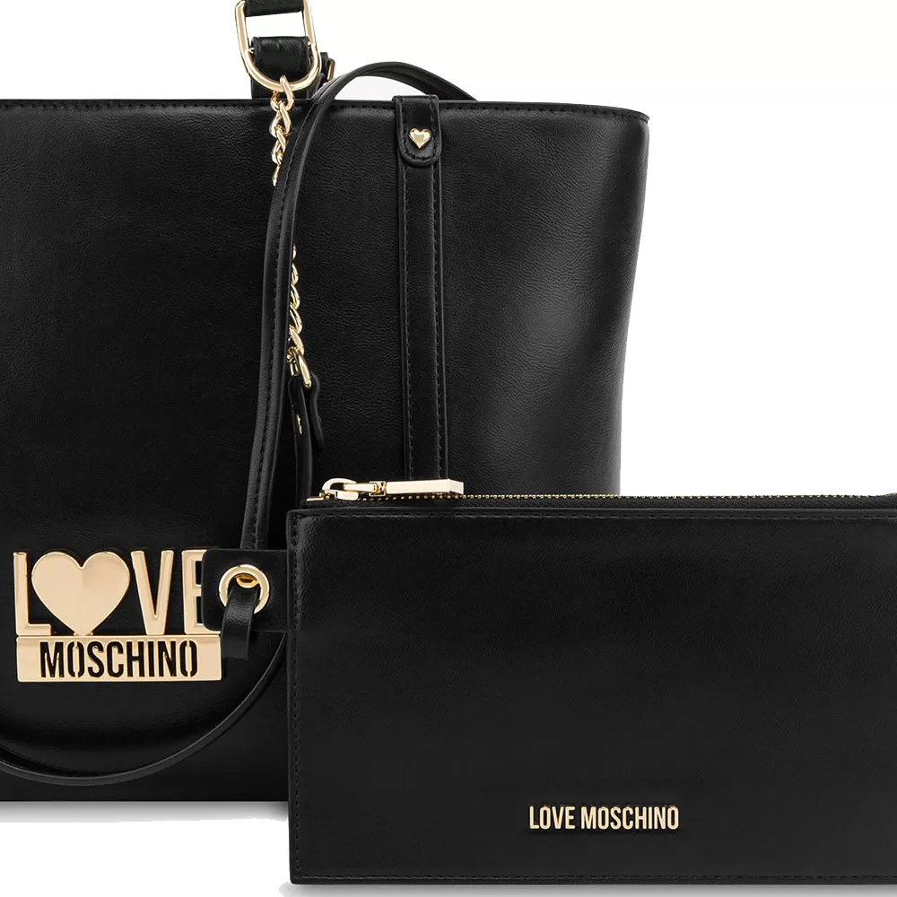 Borsa Donna Shopping a Mano e a Spalla LOVE MOSCHINO linea Wanderlust colore Nero