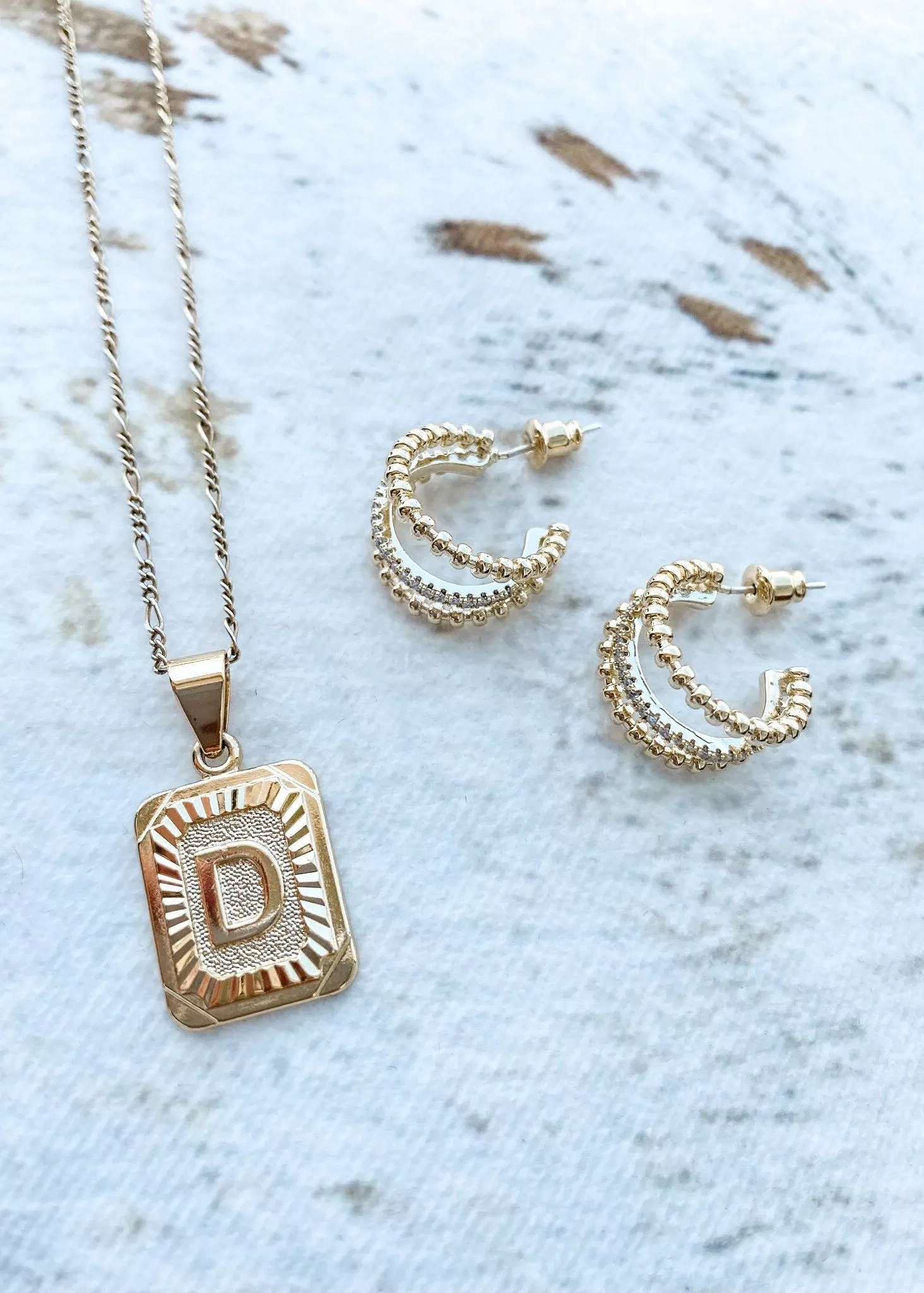 Bracha Initial Card Necklace