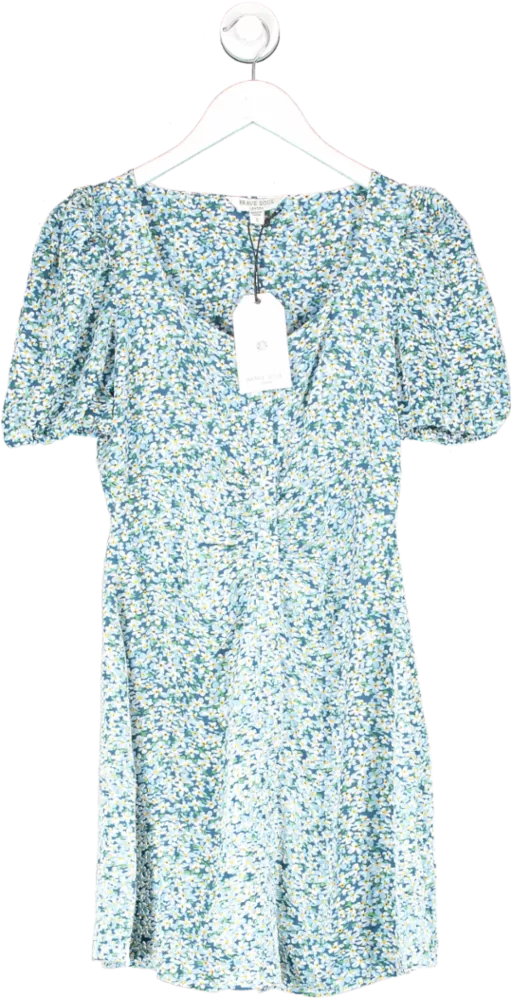 Brave Soul Blue Ginny Dress Blue/white Ditsy Floral UK S