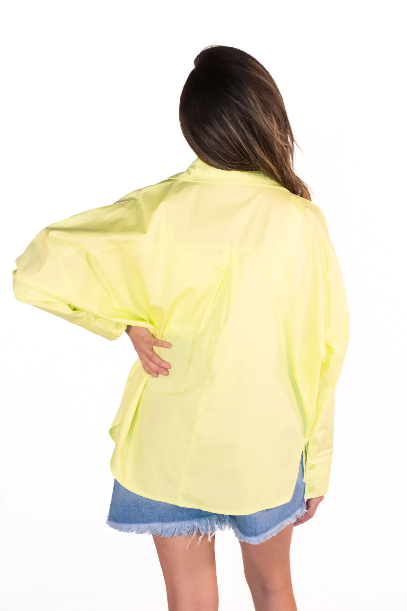 Bright Skies Sunny Lime Button Down Top