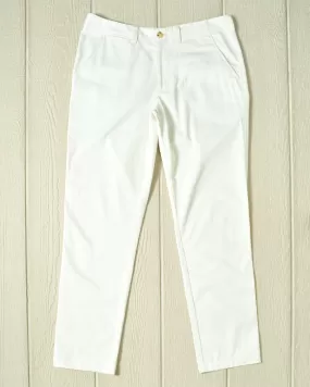 Camden Pant in White Herringbone Twill