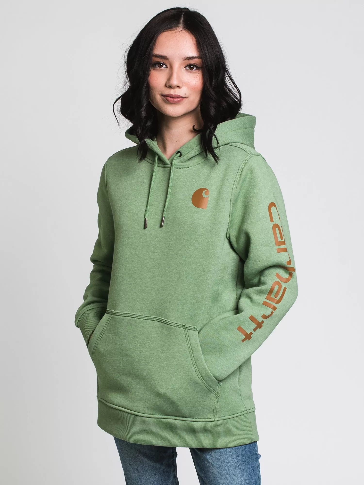 CARHARTT LOGO SLEEVE PULLOVER HOODIE  - CLEARANCE