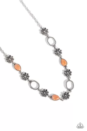 Casablanca Chic Orange Stone Necklace - Paparazzi Accessories