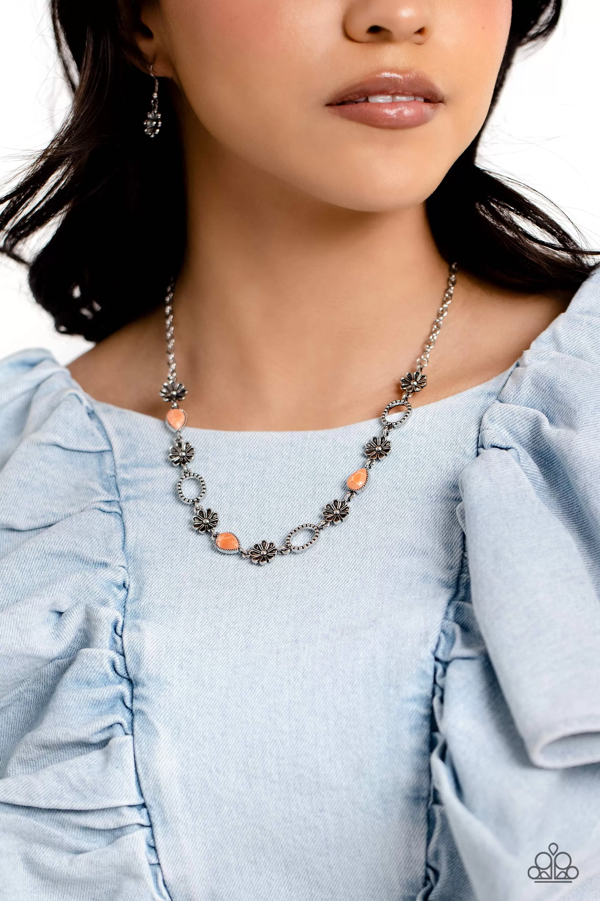 Casablanca Chic Orange Stone Necklace - Paparazzi Accessories