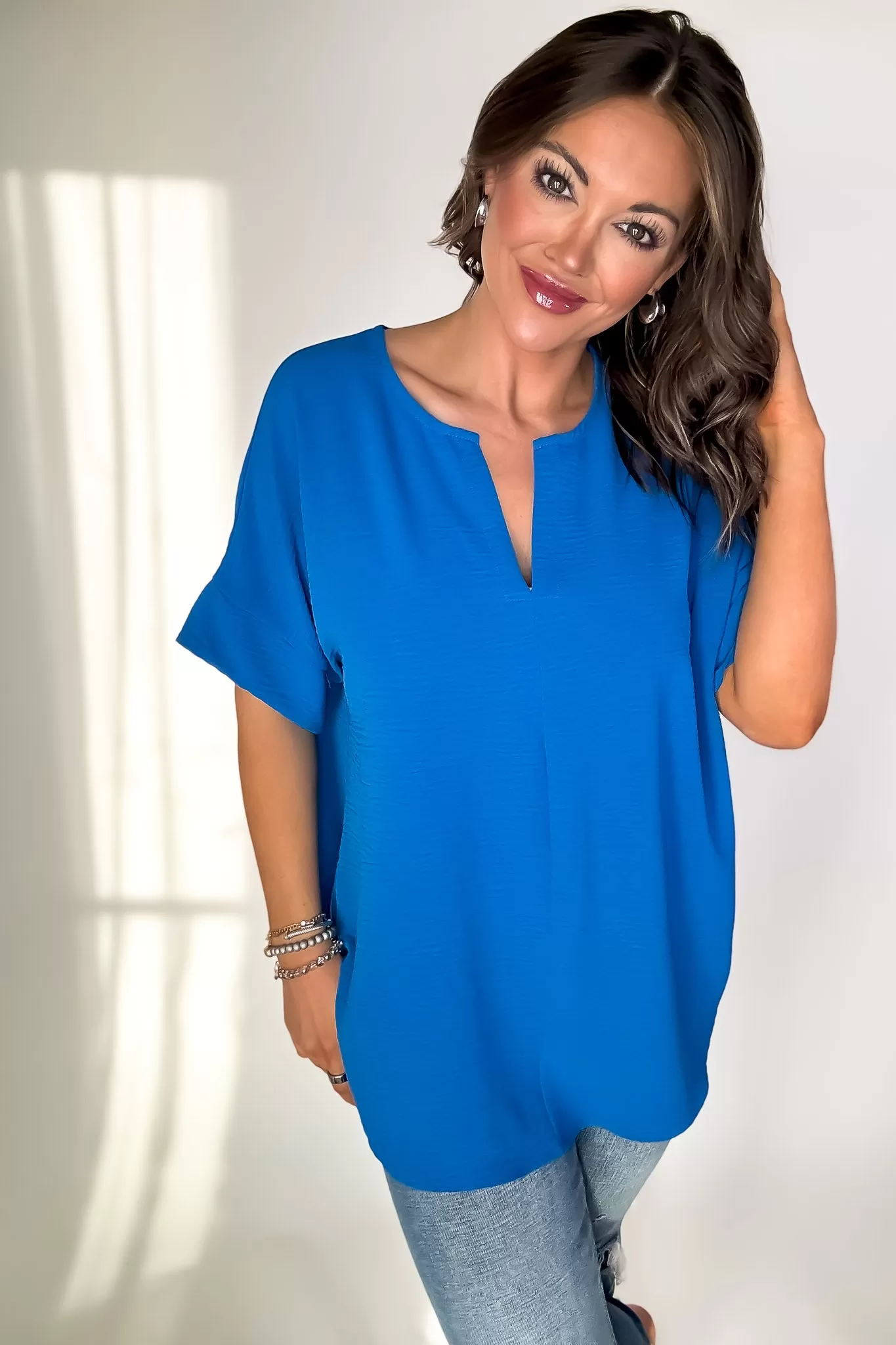 Chic And Polished Ocean Blue Top